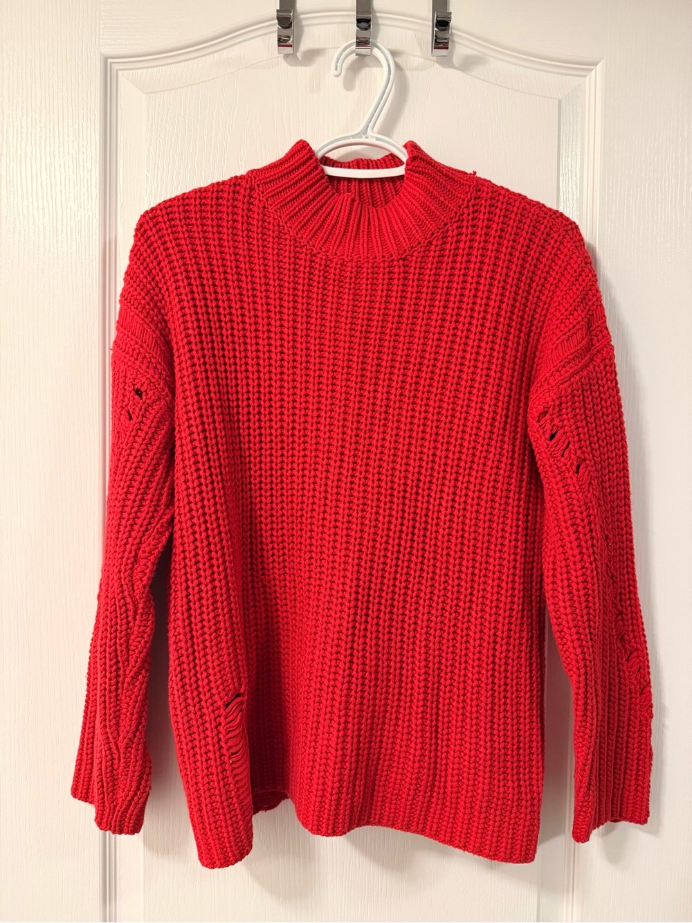 REVOLVE Women's Sweater Knit XS Boho Chic cottage coastal red